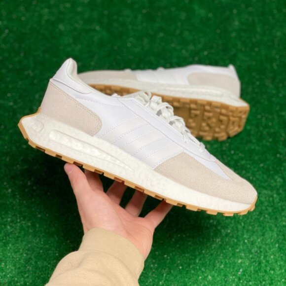 Adidas Retropy E5 Low Mens Sportswear Shoes White Tan HR1421 NEW Sz 12